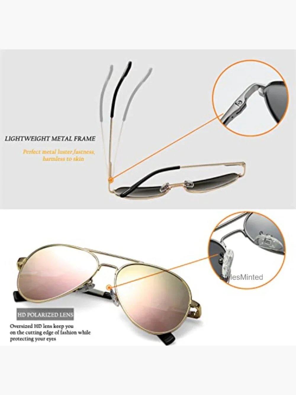 Polarized Kids Aviator Sunglasses UV400 Protection for Girls Boys